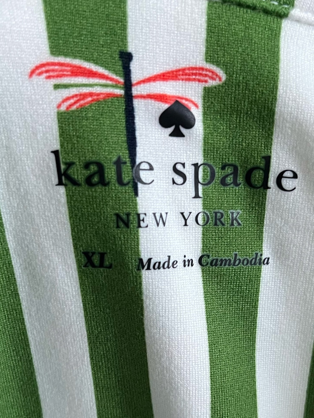 NWT kate spade Green and White Striped Dragonfly Short-Sleeve Pajama Set Size XL - Picture 11 of 15